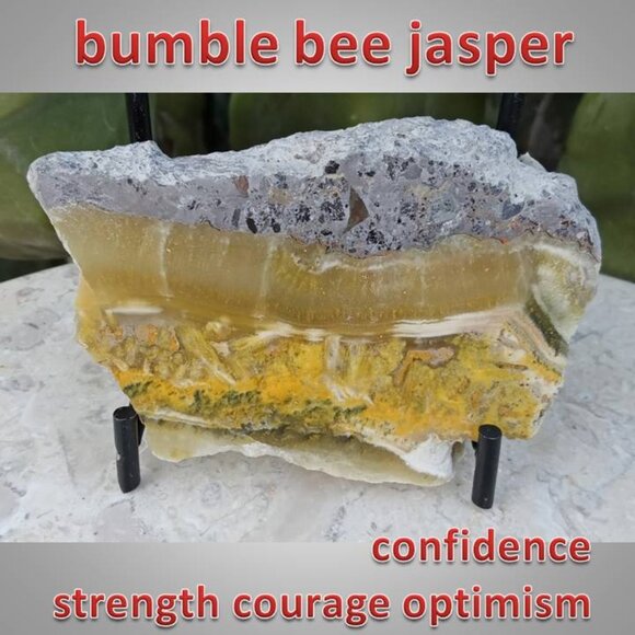 Other - Bumble Bee Jasper crystal slab 4 strength courage abundance happiness